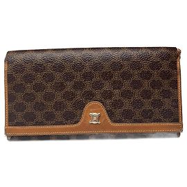 Céline Vintage Celine Paris Leather wallet brown Brown