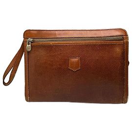 Céline Pochette en cuir vintage Celine Paris marron Marron