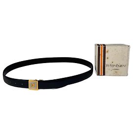 Vintage Yves Saint Laurent Leather Belt black New Black