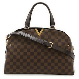 Bolsa de mão Bowling Damier Kensington Louis Vuitton Marrom