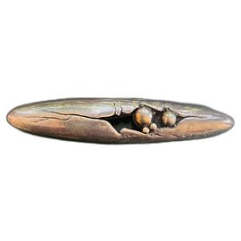 Sidney Carron Silberne Metallbrosche Silber