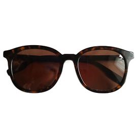 Óculos de sol Alexander McQueen marrons com hastes logotipadas Marrom