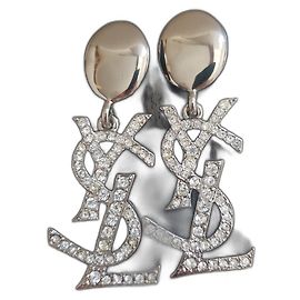 Pendientes vintage Yves Saint Laurent Plata