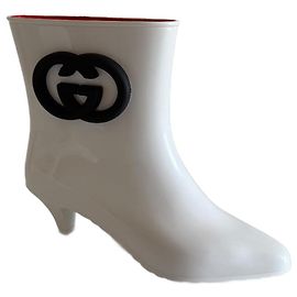 Botines Gucci Interlocking de goma blancos Blanco