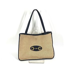 Bolsa de Ombro/Tote Bag Gucci 1955 Horsebit Bege Azul marinho