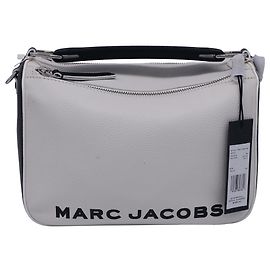 Borsa SoftBox Colourblock di Marc Jacobs in pelle bianca e nera Bianco Crudo