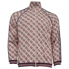 Gucci Striped Webbing Logo-Print Track Jacket in Multicolor Polyester Multiple colors