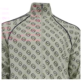 Gucci-Gucci Striped Webbing Logo-Print Track Jacket in Multicolor Polyester-Multiple colors