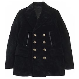 Doppelt gefütterter Corduroy-Mantel aus recycelter Baumwollfaser Tom Ford TFO719 Schwarz