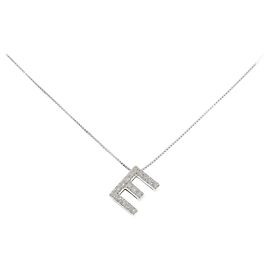 Autre Marque Au750 Diamant Initial E Halskette Silber