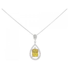 Autre Marque Collar de diamante de espinela Pt900 Pt850 Plata