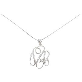 Autre Marque Colar de ouro branco e diamantes Au750 Prata