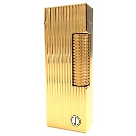 Alfred Dunhill Dunhill Logo Stripe Pattern Lighter Golden