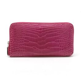 Carteira Longa Azap de Crocodilo Hermès Roxo
