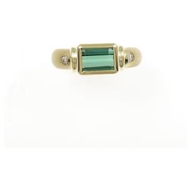 Autre Marque-Hisa Kenji Au750 Tourmaline Diamond Ring-Golden