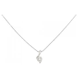 Autre Marque Platin-Diamant-Halskette Silber