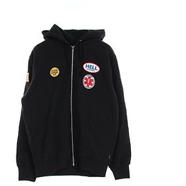 Sweatshirt zippé en coton Supreme × Hysteric Glamour avec patches Noir