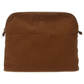 Hermès Hermes Bolide Pouch Cotton Pouch Bronze