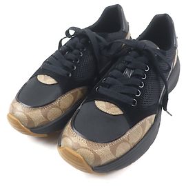 Baskets en maille TECH RUNNER Signature de Coach Marron Noir