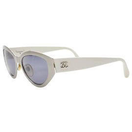 Chanel Coco Mark Sunglasses Brown White