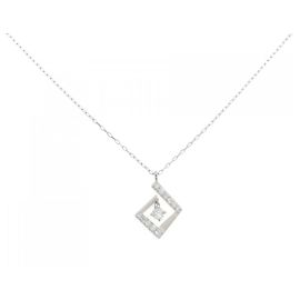 Autre Marque Platin-Diamant-Halskette Silber