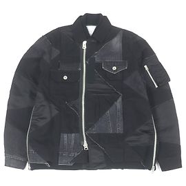 Sacai Blouson Solid Mix Blouson Cotton Nylon Polyester Blouson Black