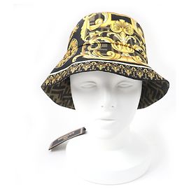 Fendi Cappello bucket in seta Barocco Zucca FENDACE FXQ698 Nero