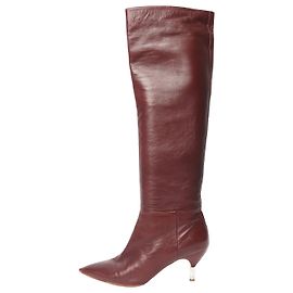 Gabriela Hearst Burgundy leather knee-high boots - size EU 41 Dark red