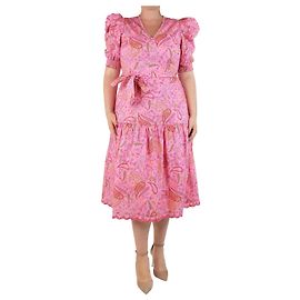 Isabel Marant Robe midi froncée à fleurs violettes - taille UK 14 Autre