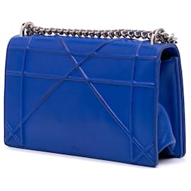 Dior-Dior Blue Medium Lambskin Diorama Flap-Blue