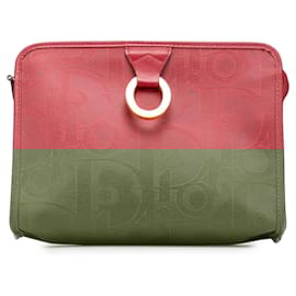 Dior-Dior Red Diorissimo Trotter Coated Canvas Clutch-Red