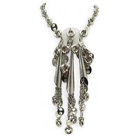 COLAR VINTAGE PACO RABANNE 42CM EM METAL COM CHARMS PASTILHAS Prata