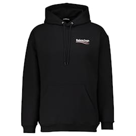 Balenciaga-Balenciaga - Hoodie preto com logo impresso-Preto