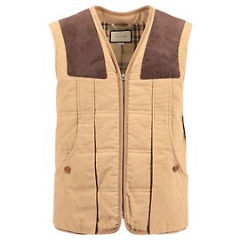 Chaleco de Moleskin Gucci con Detalles de Ante Castaño Beige