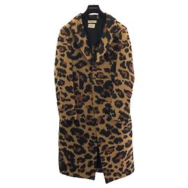 Abrigo de nylon/acrílico/mohair de leopardo Bottega Veneta Castaño