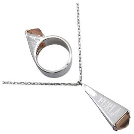 Furla Necklace Set Silver 925 2way accessory Silvery
