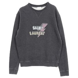 Yves Saint Laurent Moleton de algodão Saint Laurent Paris Marrom Cinza