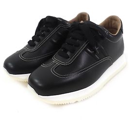Tênis de couro com logo H Quick da Hermès Preto