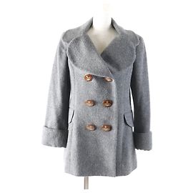 Vivienne Westwood Red Label Love Wool Polyester Coat Grey