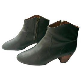 ISABEL MARANT Black leather Dickers boots size 40 Excellent condition Black
