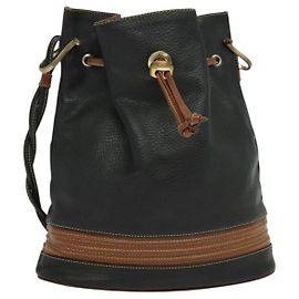 Bolsa de Ombro de Couro Preta Auth 139755 da GUCCI Preto