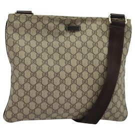 Gucci Borsa a Spalla GG Supreme PVC Beige Oro 201446 Auth ep10294 Beige D'oro