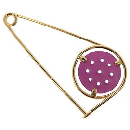 Broche LOEWE em metal dourado Auth 138127 Outro