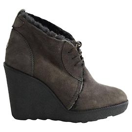 Bottines Moncler en daim marron taille 36 Marron