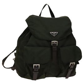 PRADA Rucksack aus Nylon Khaki Silber authentisch ki5908 Silber Khaki