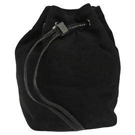 GUCCI Nylon Tasche Schwarz Silber 039 0973 Auth 135018 Schwarz Silber
