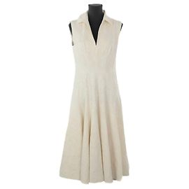 Carolina Herrera Vestido de Algodón Ecru Crudo
