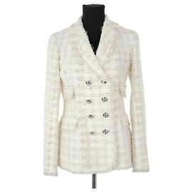 Giambattista Valli Blazer de Algodón Blanco Blanco