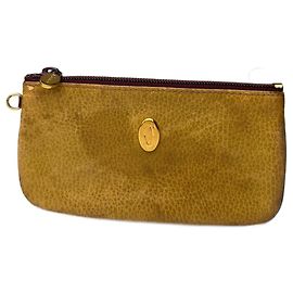 Vintage Cartier Leather Card Holder yellow Yellow