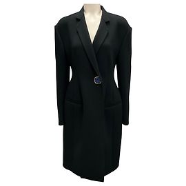 Céline Celine Black Resort 2018 Gem Jewel Button Tailored Classic Coat Black